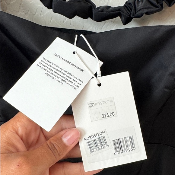 NWT GANNI Nylon Ruched Strap Mini Empire Dress Size 40= US 8/10 - Picture 5 of 10